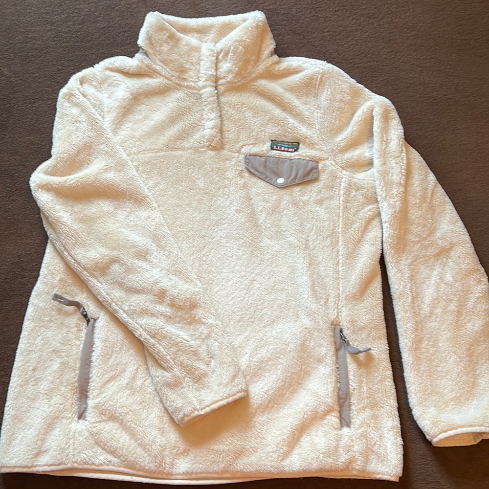 LL Bean Off-White Fleece